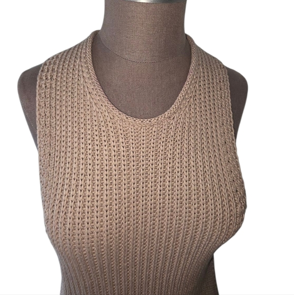 Vince Waffle Knit Stitch Ribbed Sweater 100% Cotton Sweater Tank Top Vest  XS - Picture 11 of 16